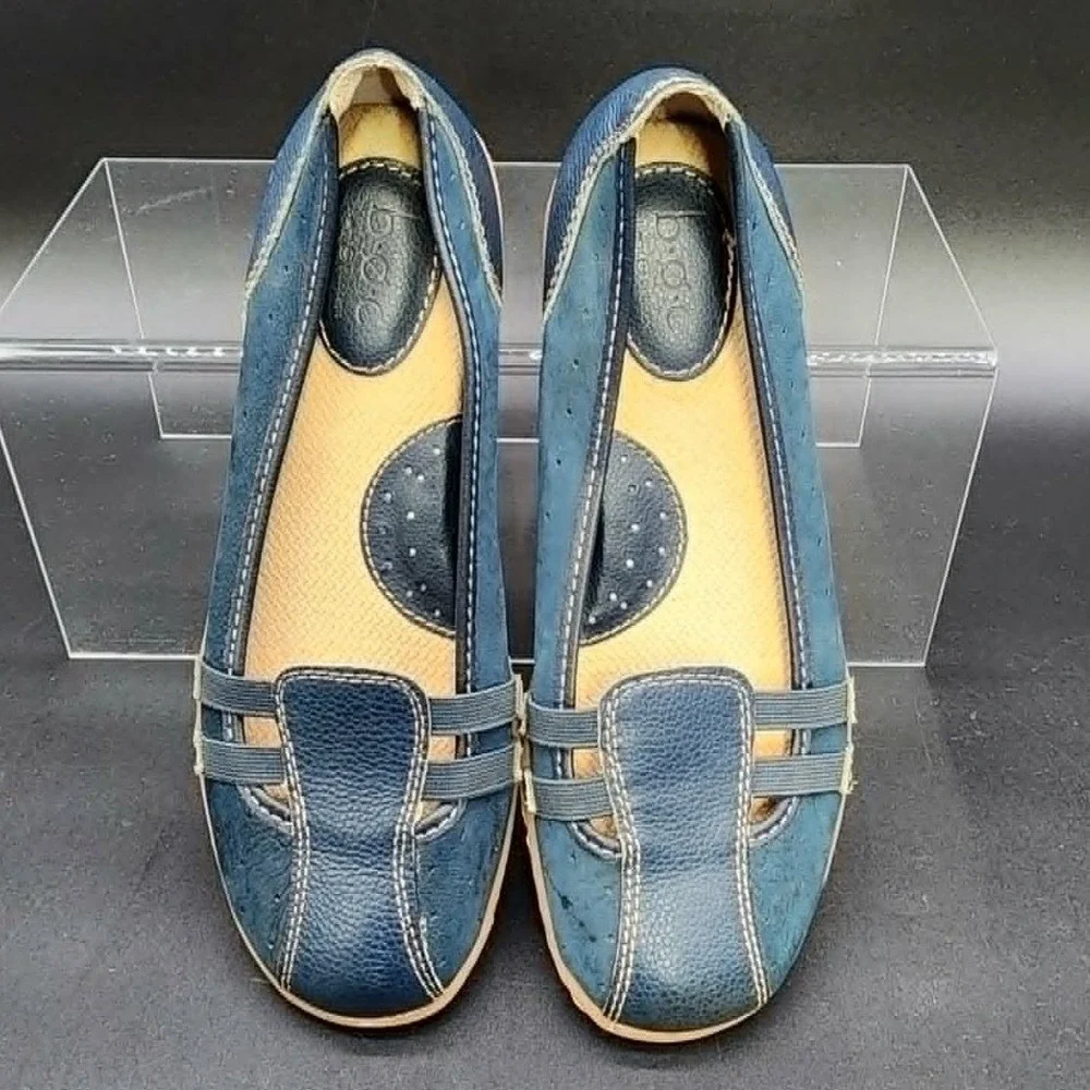 b.o.c. Born Concept‎ Loafers Women Blue 7M Comfort Casual Leather Slip On Flats